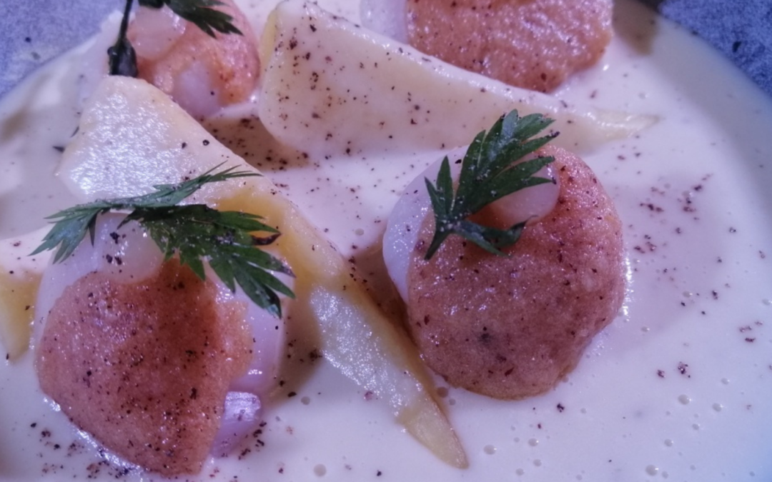 Recette de St jacques en croûte de noisette
